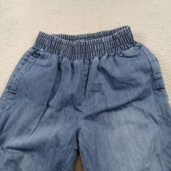 Naked Wardrobe Denim Jogger Pants Medium Wash Elastic Waist Size Medium EUC - Picture 7 of 12